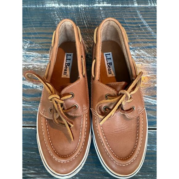 L.L. Bean Loafers/boat shoes, size 6.5; Brown/Tan Leather - Picture 8 of 8